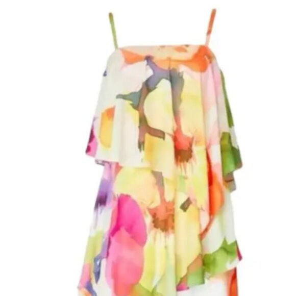 Josie Natori Eden Tiered Sleeveless Maxi Dress - Size 0 - Picture 7 of 7